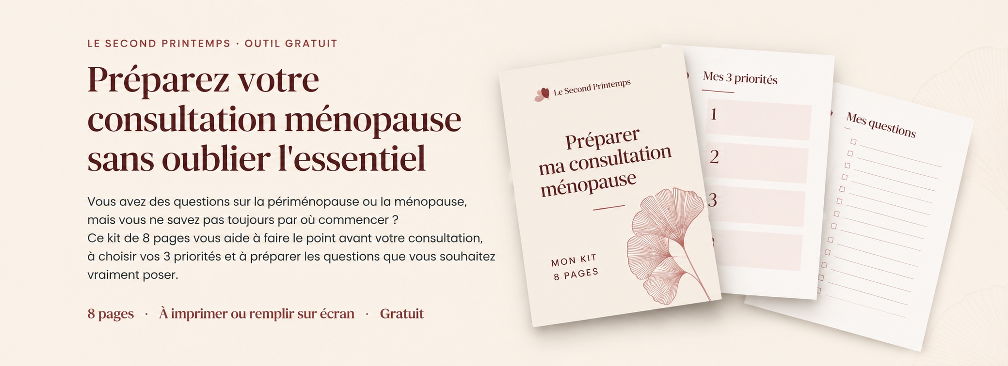 Kit gratuit pour préparer sa consultation ménopause